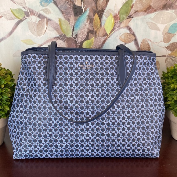 KATE SPADE ♠️ New York 💙BLUE MULTI💙 SPADE LINK  TOTE BAG 🌟LIKE NEW🌟 - Picture 5 of 17